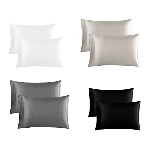 6 Pack HAOK Satin Pillowcase for Hair and Skin, Silky Soft Pillow Cover with Envelop Closure