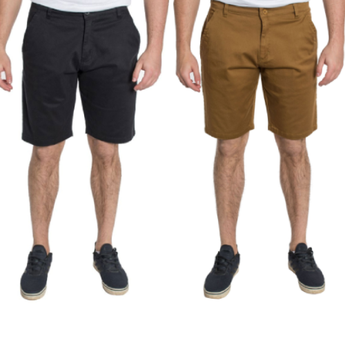 Men's Twill Stretch Chino Shorts Pack Of 2