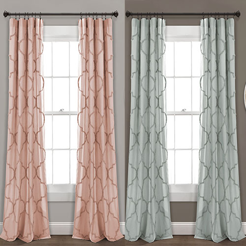 Avon Chenille Trellis Window Curtain Panel Set Lush Decor