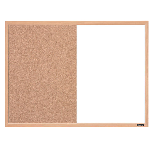 Combination Board, 17" x 23", Dry-Erase & Cork, Oak Frame 