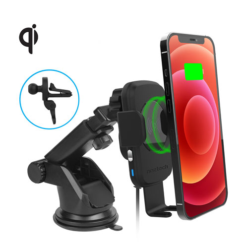 Naztech Smart Grip Wireless Charging Car Mount Black