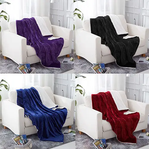 JML Sherpa Fleece Plush Soft Warm and Anti-Static, Reversible Bed Couch Blanket