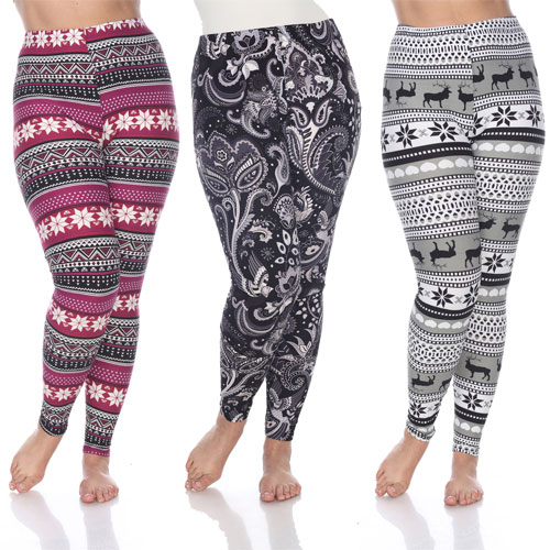 Women's Pack of 3 Plus Size Leggings