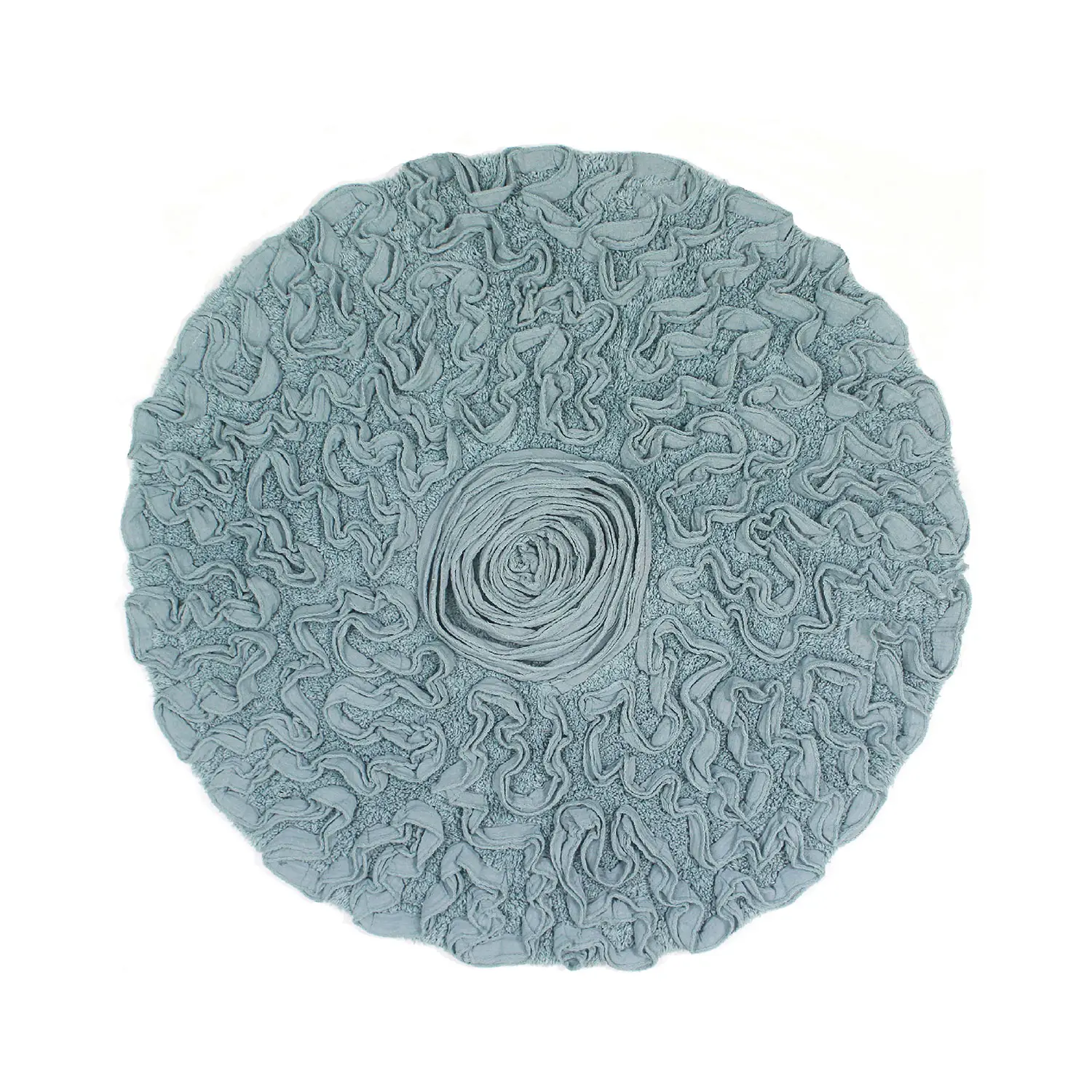  Round Bell Flower Collection Cotton Floral Pattern Tufted Bath Rug