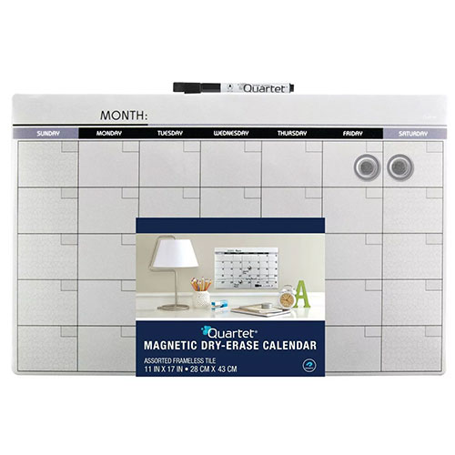 11" x 17" Frameless Magnetic Dry Erase Calendar Board
