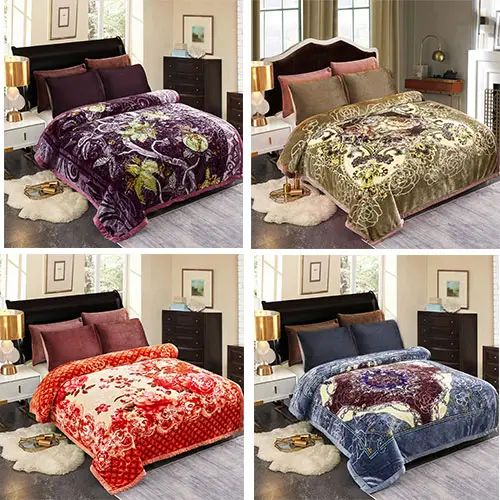 JML Korean Mink Blankets - Silky Soft, 2 Ply Printed Fleece Blanket