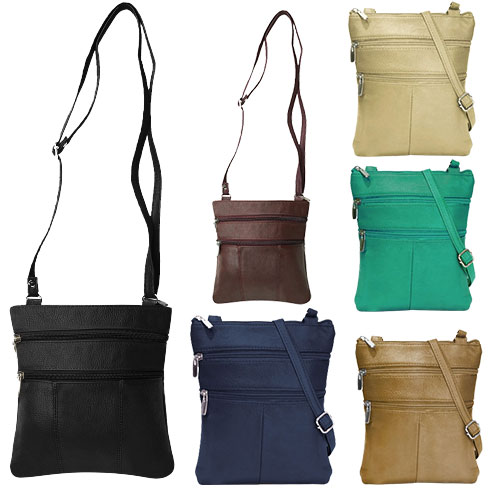 Crossbody Bag Genuine Soft Leather Multi Pocket