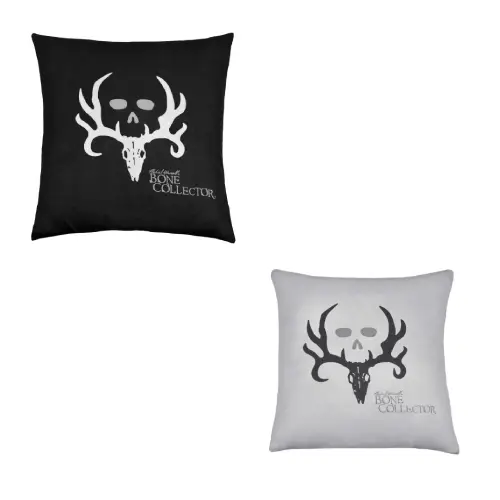 Bone Collector Black Square Pillow Black And Grey