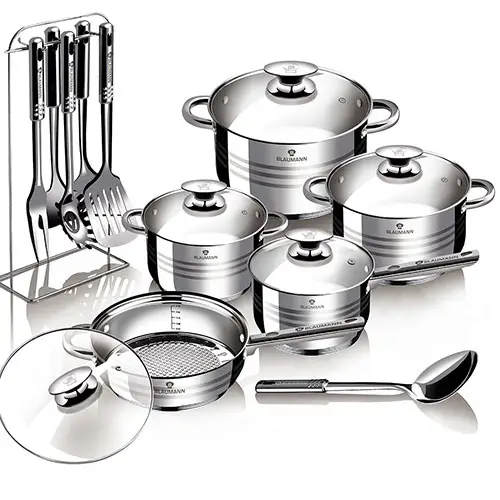 Blaumann  Jumbo Stainless Steel Cookware Set - Available in multi Piece 