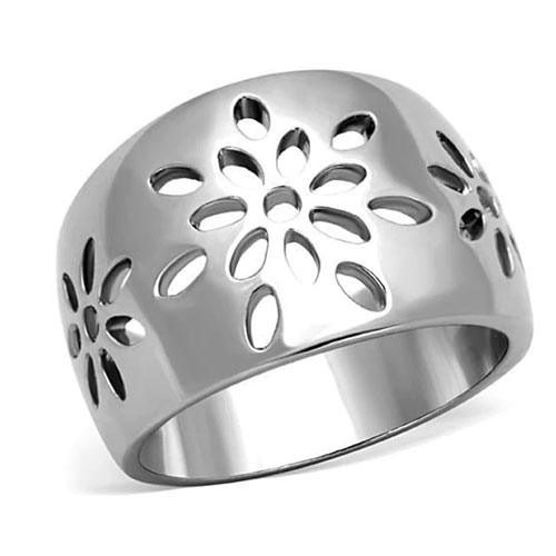 High Polished (No plating) Stainless Steel Ring With No Stone-TK1684