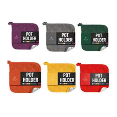 Pot Holder - Single Pack Quilted Terry Cloth Pot holders 7x7 Inch
