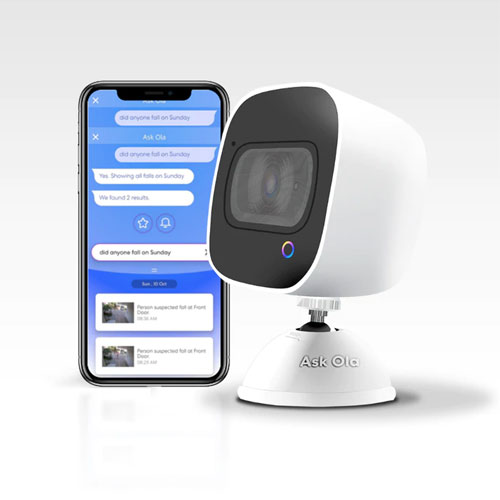 OLA Smart Security Camera Artificial Intelligence, Facial Recognition Software, Voice Commands