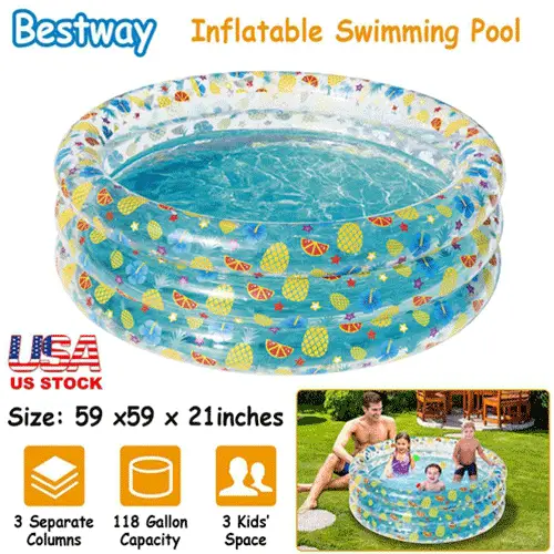 Inflatable Swimming Pool - 59" x 59" x 21"
