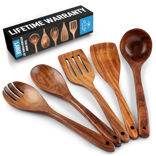 ZK Utensil Set Teak Wood - Large - 5 Piece