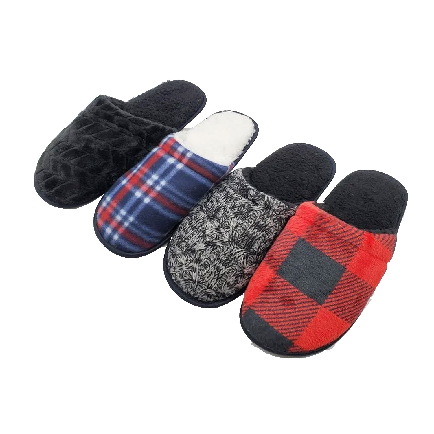 Men's Sherpa Lined Indoor Slippers Comfy Thermal Insulated House slippers