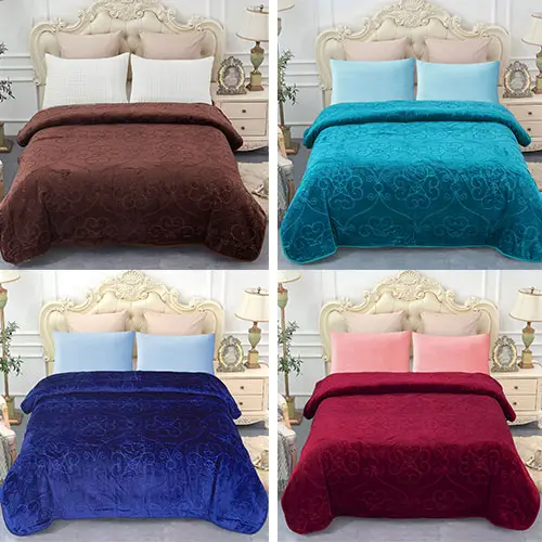 JML Plush Fleece Bed Blanket Queen Size (75" x 91") - Soft, Warm, Lightweight Solid Color