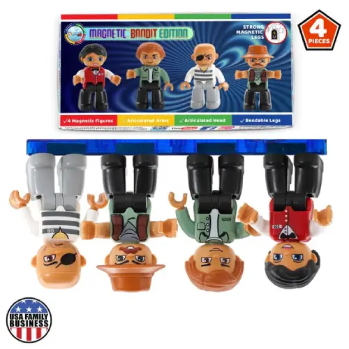 Magnetic Figures Set of 4 Toy People Magnetic Tiles Expansion Pack for Boys and Girls Educational 