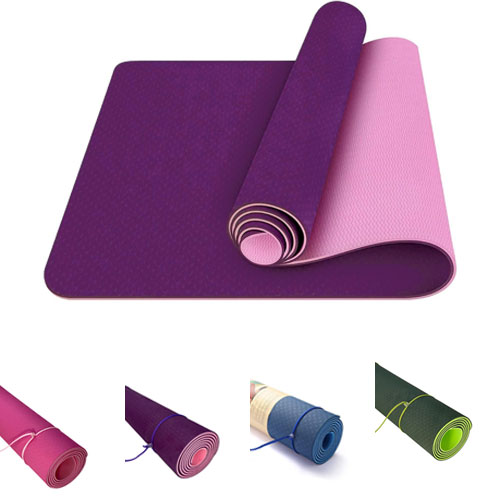 Eco Friendly Reversible Color Yoga Mat With Carrying Strap