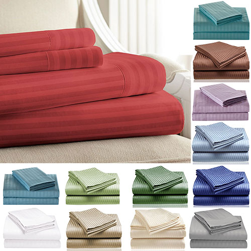Brushed Microfiber Dobby Striped Sheets