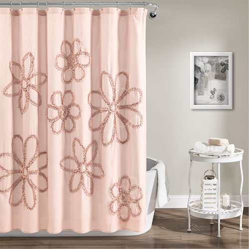 Ruffle Flower Shower Curtain Lush Decor