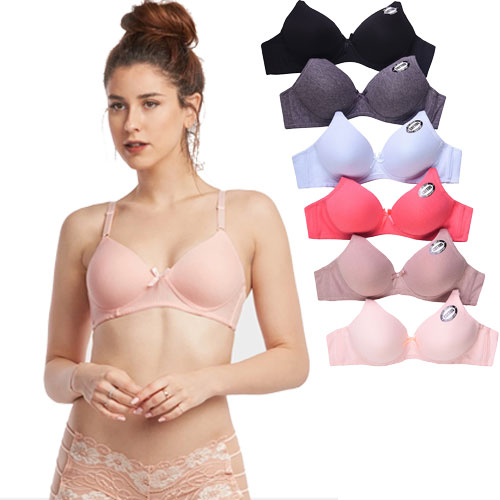 6 Pack Sofra No Wire Cotton Bras