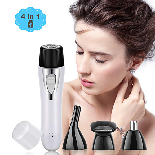 Women 4 in 1 USB Rechargeable Facial Hair Removal