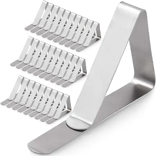 Tablecloth Clips - 30 Pack Durable Stainless Steel Table Cloth Clips & Cover Clamps
