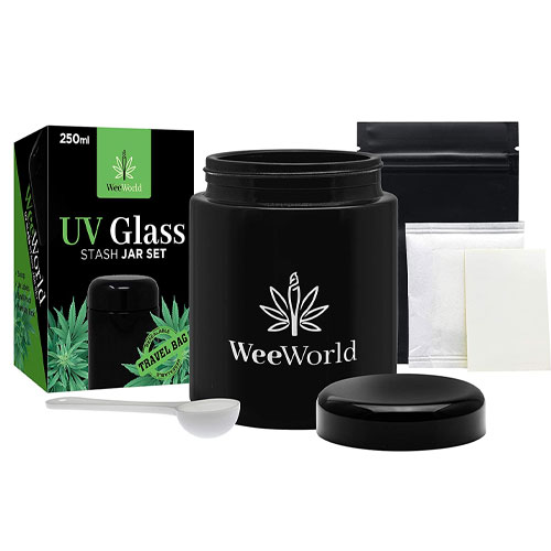 250ml UV Glass Stash Jar Set