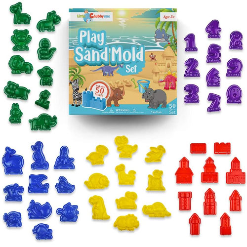 50 Piece Kids Play Sand Mold Set