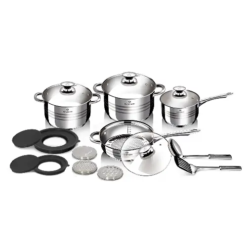 Blaumann 15-Piece Stainless Steel Cookware Set