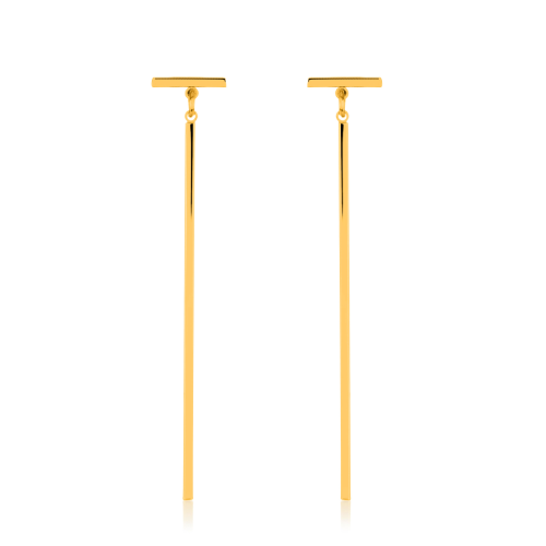 Bar Dangle Gold Tone Earrings
