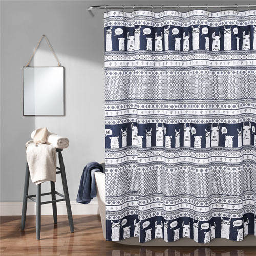 Llama Stripe Shower Curtain Lush Decor