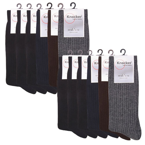 Knocker Men's Dress Socks Pack Of 12