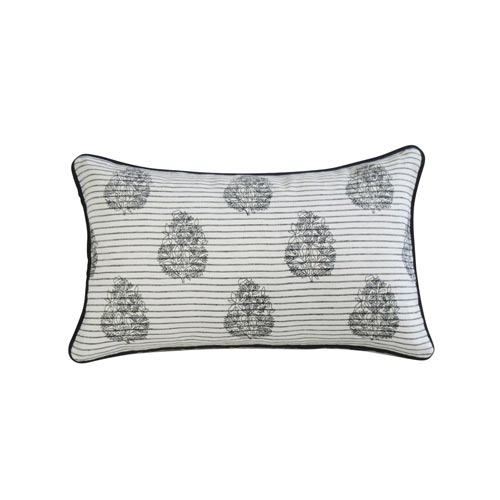 Embroidered Lumbar Pillow Cover