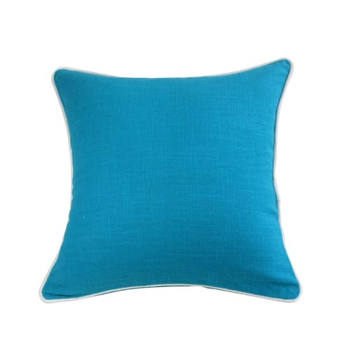 Solid Turq Self Textured Throw Pillow Cover