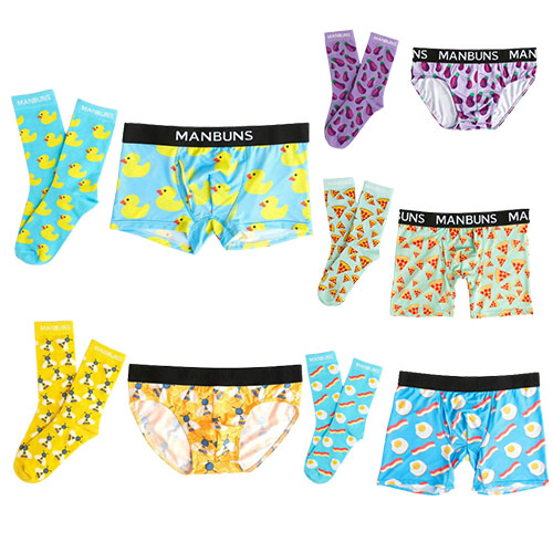 Men's Funny Boxer Brief And Sock Set
