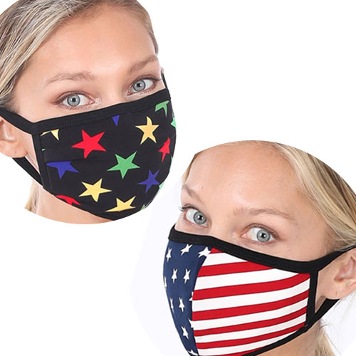 12 Pack Star Print Washable Mask