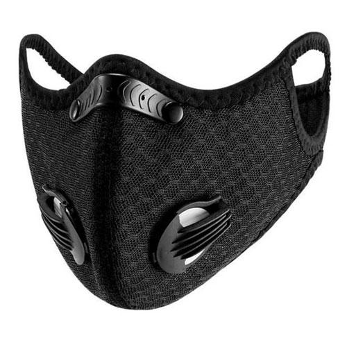 Performance Sports Face Mask With Activated Carbon Filter And Breathing Valves