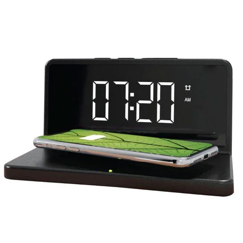 LED Alarm Clock with wireless Charging