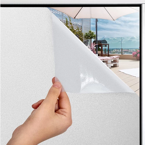 Zulay Home Privacy Window Film - Opaque Non-Adhesive Film for Privacy and UV Protection - Removable 