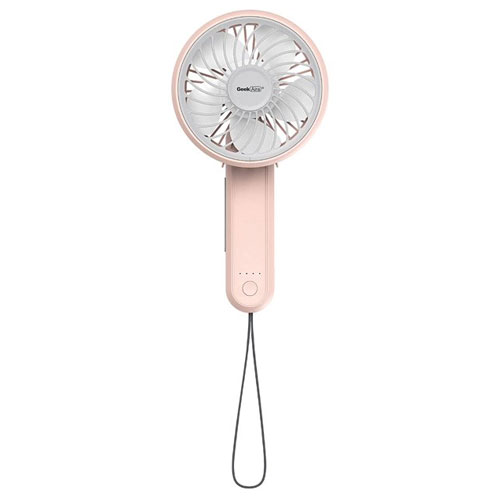 4 inch USB Rechargeable Battery Operated Portable Handheld 3Speed Mini Personal Fan Pink