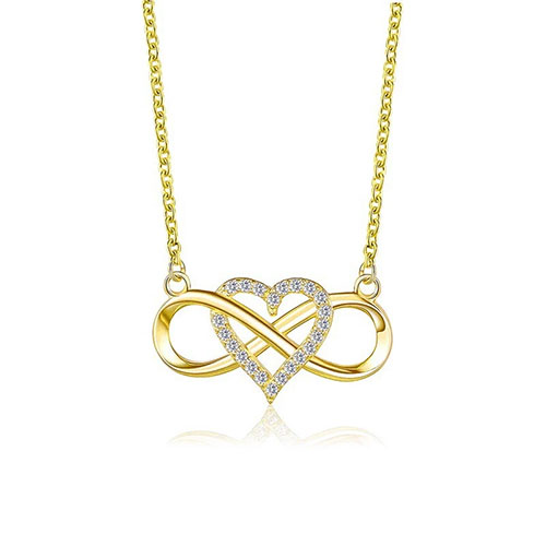 Gold Plated Infinity Heart Necklace