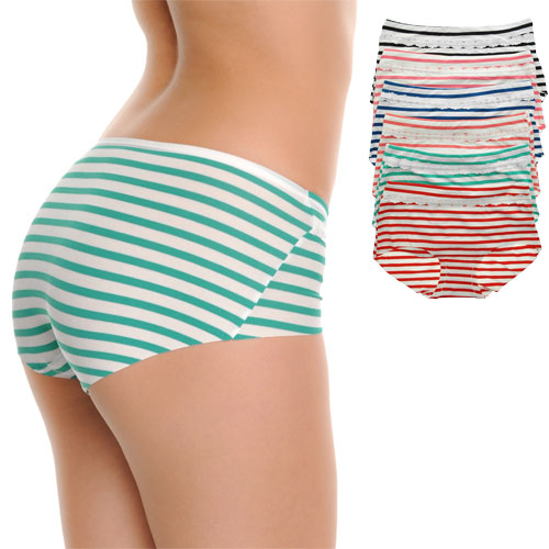 Angelina Cotton Mid-Rise Briefs with Flower Trim 6-Pack 