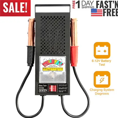 Battery Load Tester 6-12V 100A Battery Tester with Heavy Duty Insulated Copper Clips Carrying Handle
