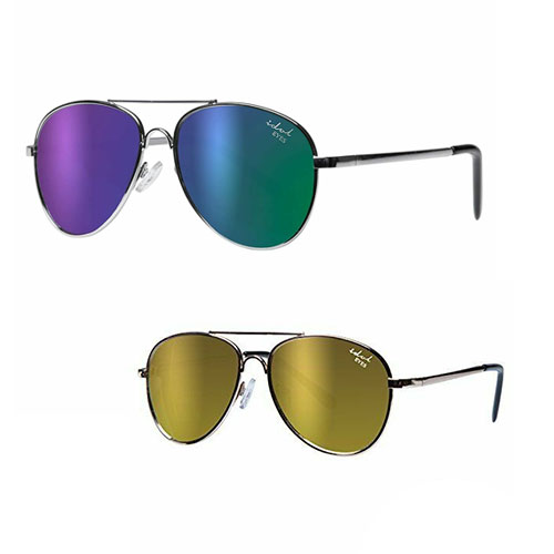 Kids Aviator Sunglasses For Boys & Girls In Gold/silver Metal Frame