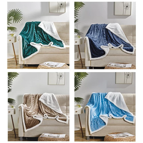 Elegant Comfort Corduroy Sherpa Reversible Throw Blanket, Medium Weight and Super Plush - Soft, Fuzz