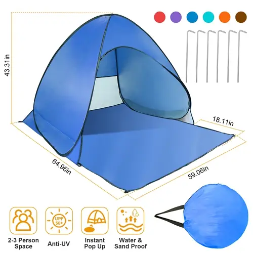 Pop Up Beach Tent Sun Shade Shelter Anti-UV Automatic Canopy Outdoor Beach Waterproof Tent