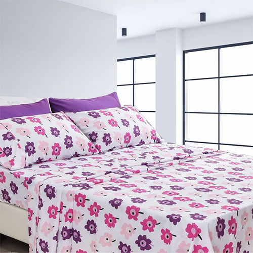 Purple Floral Sheet Set- American Home Collection