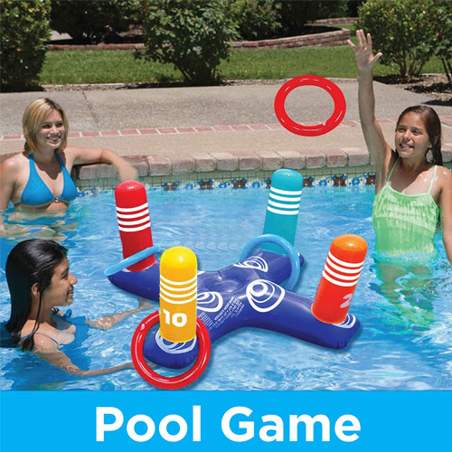 Multiplayer Inflatable Pool Game Ring Toss With 4 Rings