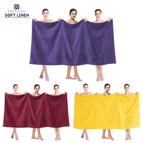 American Soft Linen Oversized Bath Towels 100% Turkish Cotton Bath Sheets